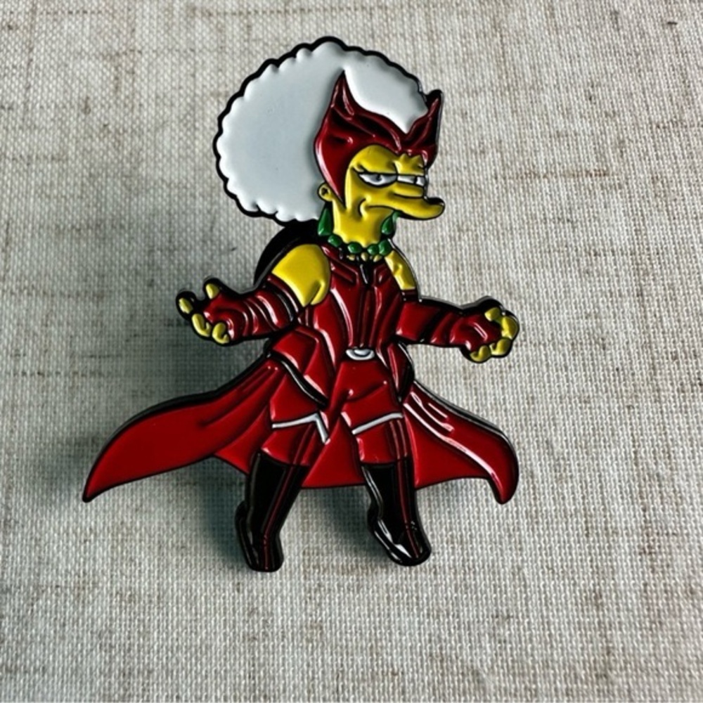 The Simpsons Cosplay Scarlet Witch Wanda Maximoff Enamel Pin Patty Bouv